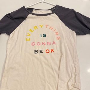 Ban.do baseball graphic tee. Everything is gonna be ok. Size xs